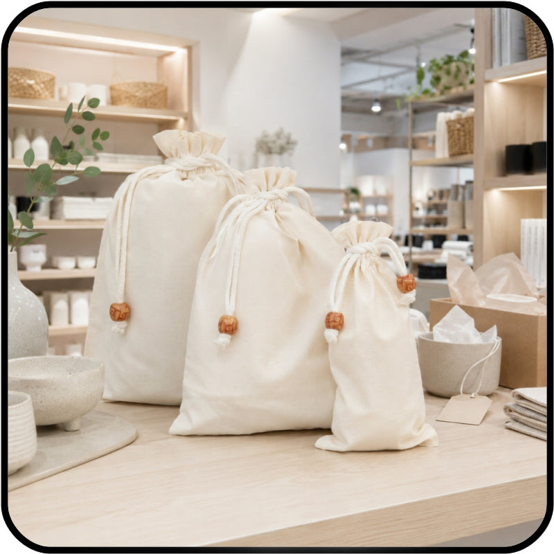 Osca Calico Reusable Gift Bags - Plain