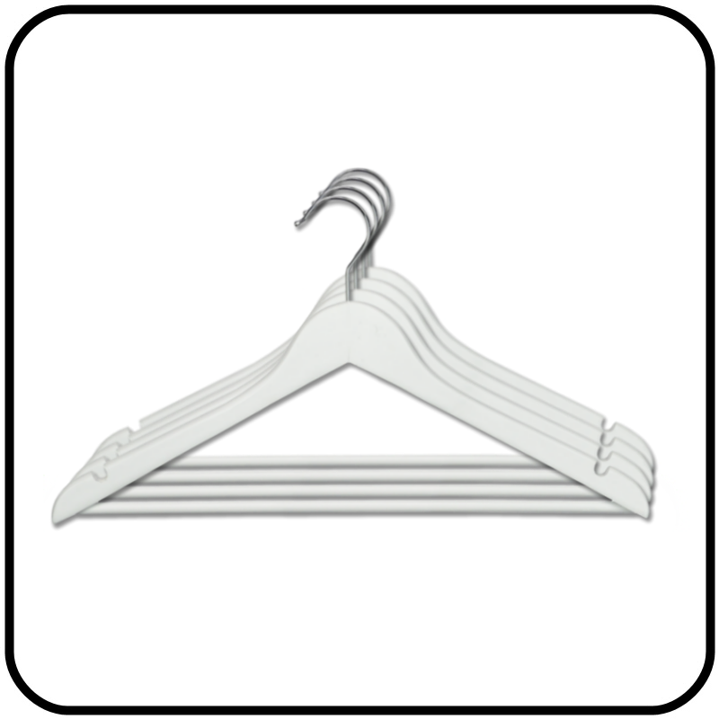 Wooden Clothes Hanger - White