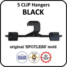 Braiform Australia Plastic Clip Hanger Black Heavy Duty Pack of 5