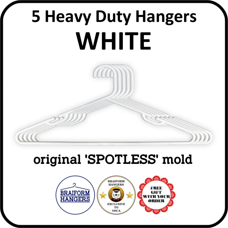 Plastic Clothes Hangers - Heavy Duty - White