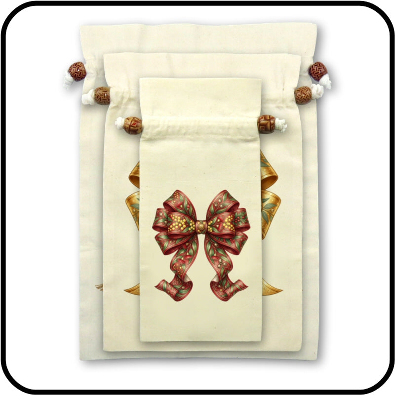 Osca Calico Reusable Gift Bags - Bow