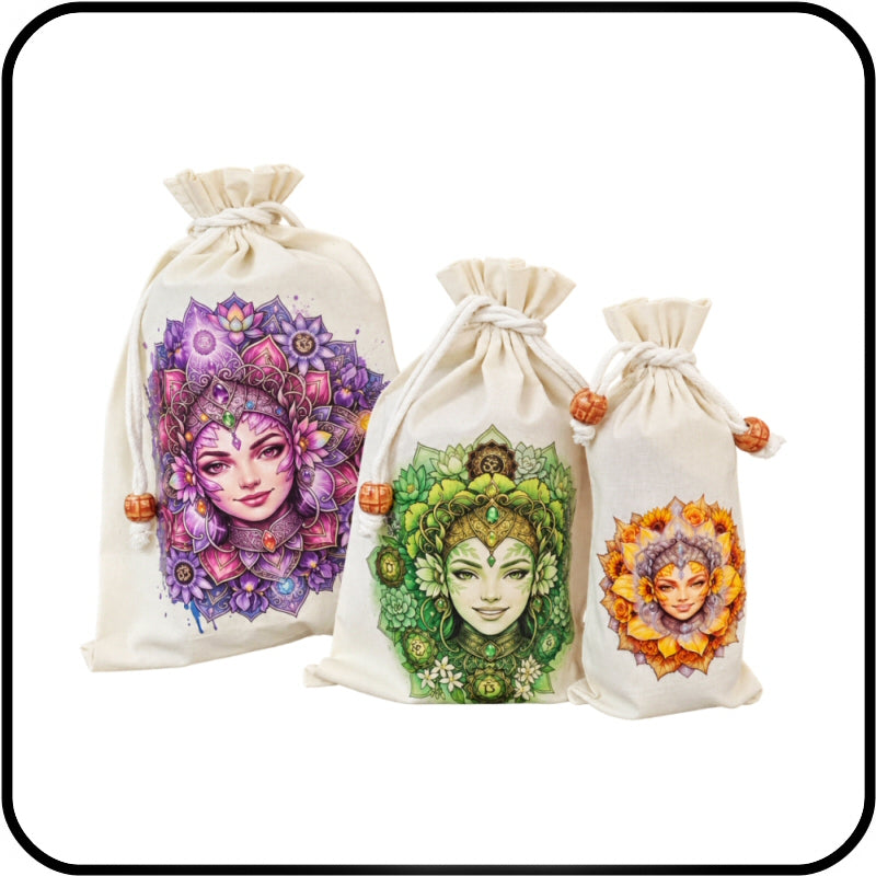 Osca Calico Reusable Gift Bags - Chakra Mandala