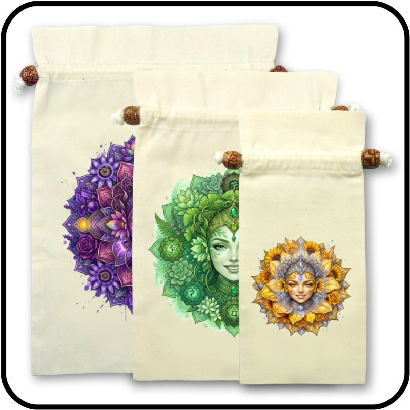 Osca Calico Reusable Gift Bags - Chakra Mandala