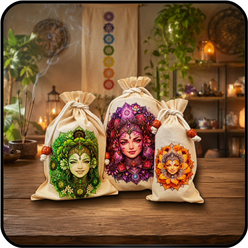Osca Calico Reusable Gift Bags - Chakra Mandala