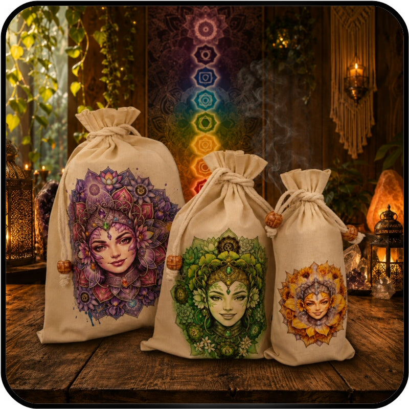 Osca Calico Reusable Gift Bags - Chakra Mandala