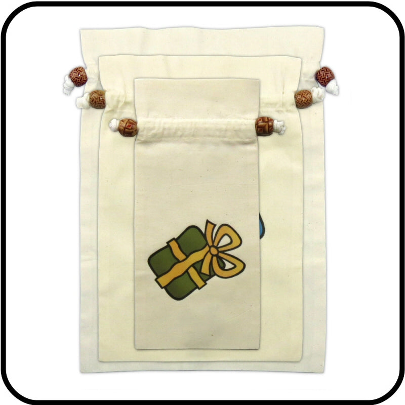 Osca Calico Reusable Gift Bags - Christmas Ribbons