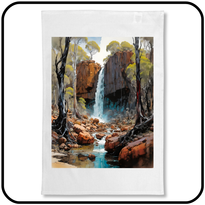 Osca Tea Towel- Australian Outback Waterfall