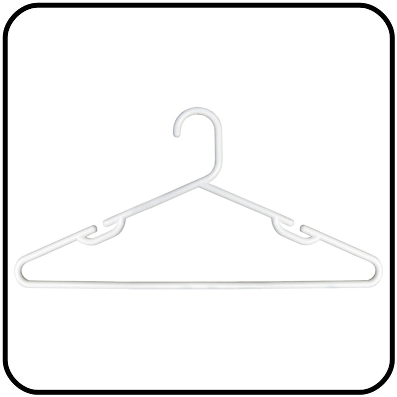 Plastic Clothes Hangers - Heavy Duty - White