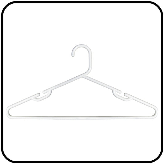 Plastic Clothes Hangers - Heavy Duty - White