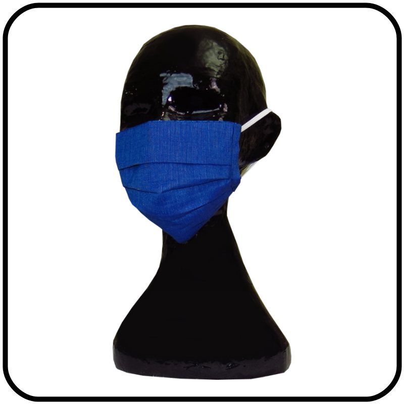 Cotton 3 Layer Face Mask - Blue and Blue Green Pattern