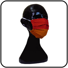 Cotton 3 Layer Face Mask - Orange and Orange Red Pattern