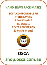 Cotton 3 Layer Face Mask - Orange and Orange Red Pattern